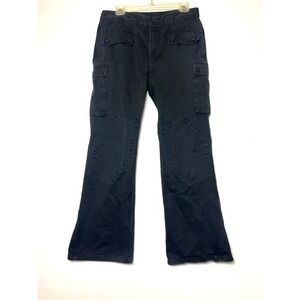 Paper Planes Men Black Cargo Pants Tactical Multi Pocket Cotton Twill Size M